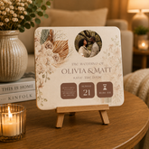 Neutral Linen Wedding Memory Keepsake