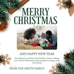 Elegant Christmas Family Keepsake Coaster
