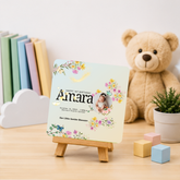Personalised 1st Birthday Memory Coaster with QR Code | MDF Coaster, Fridge Magnet & Easel Included | 9.5 x 9.5 cm