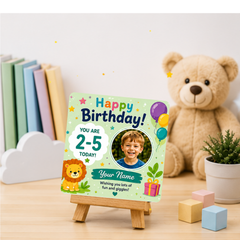 Personalised Birthday Photo Memory Coaster | Custom Birthday Gift for Boys Aged 2–5 | Upload Photo & Video | Our Magic Memories™