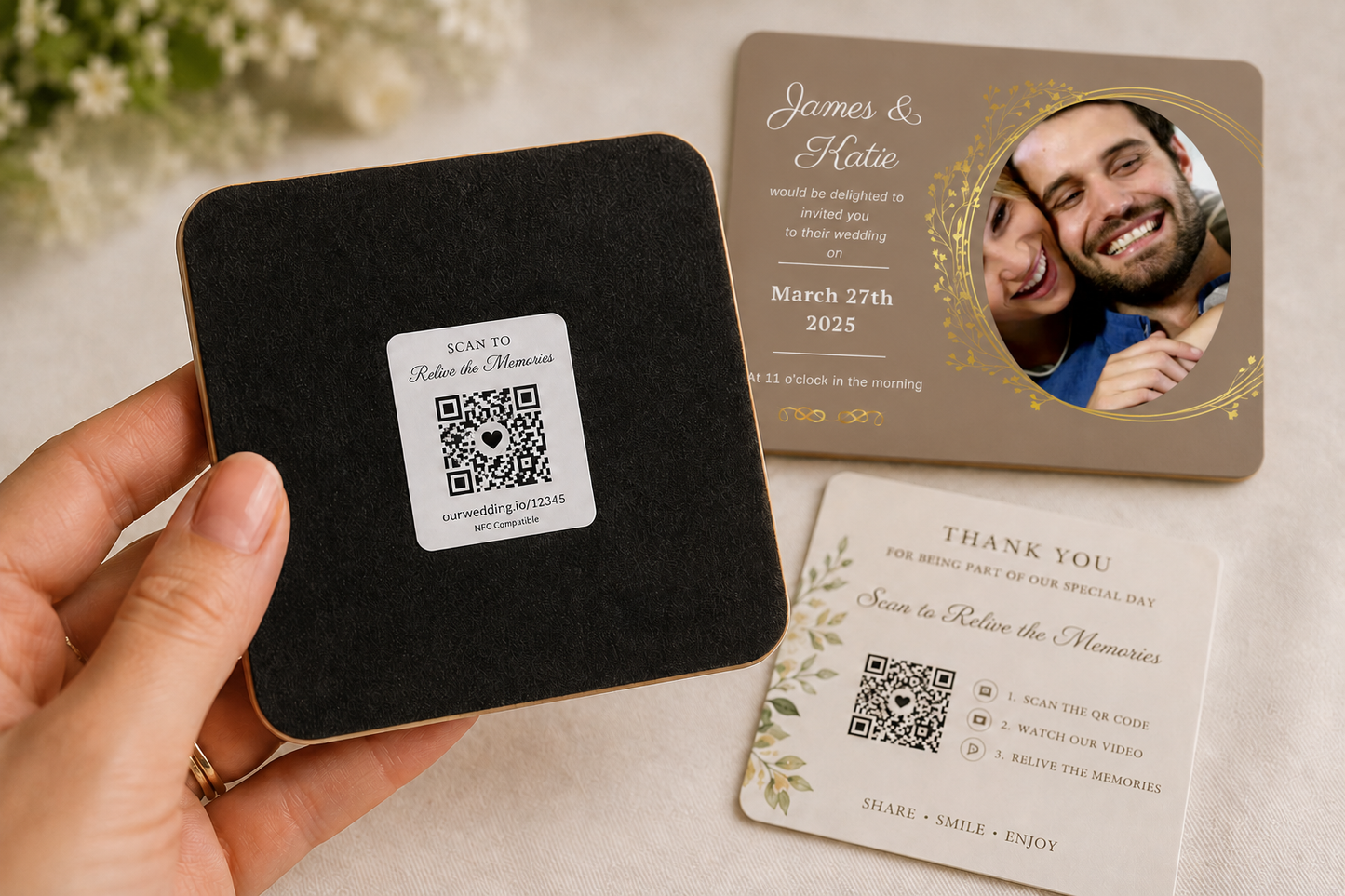 Taupe Elegance Wedding Memory Keepsake