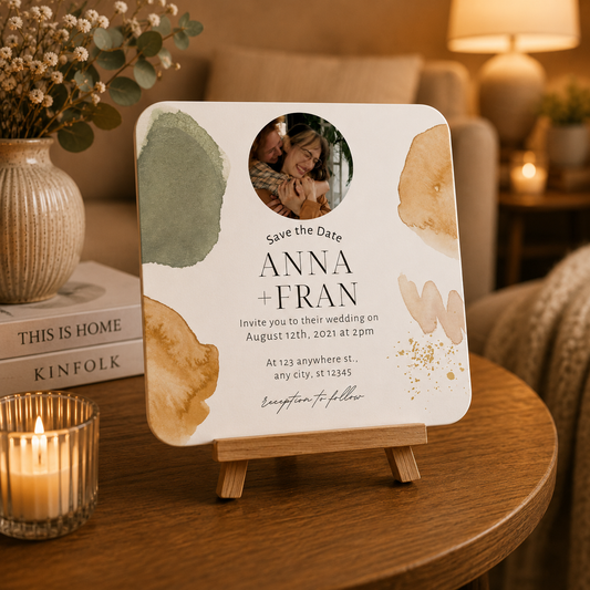 Minimal Watercolour Wedding Memory Keepsake