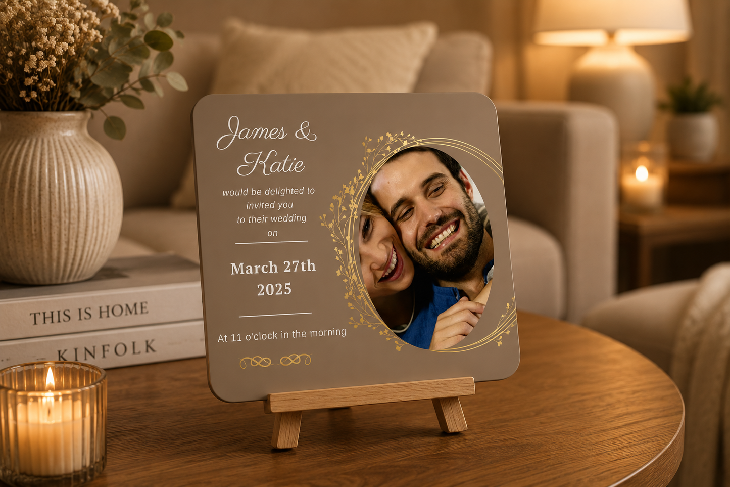 Taupe Elegance Wedding Memory Keepsake