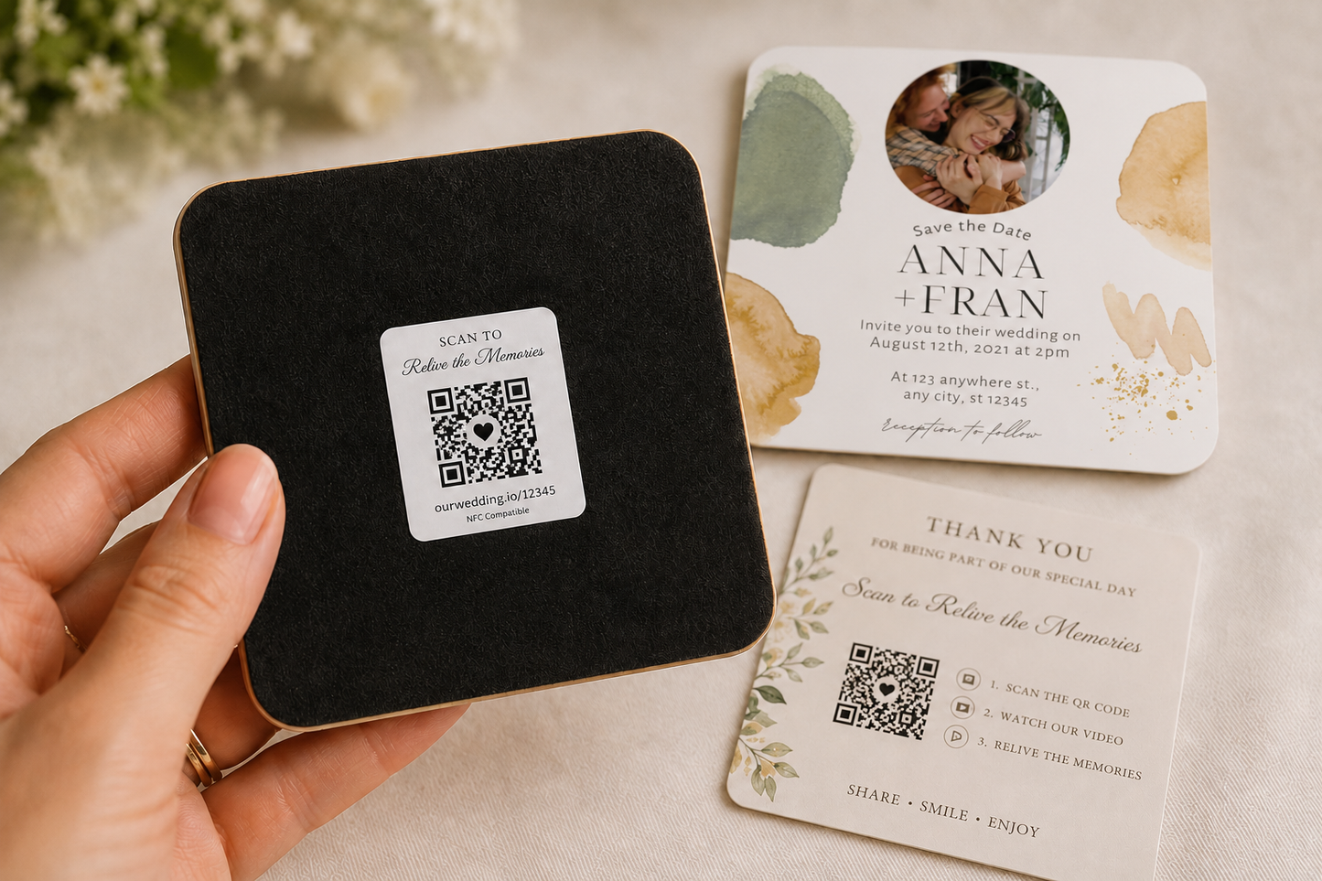 Minimal Watercolour Wedding Memory Keepsake