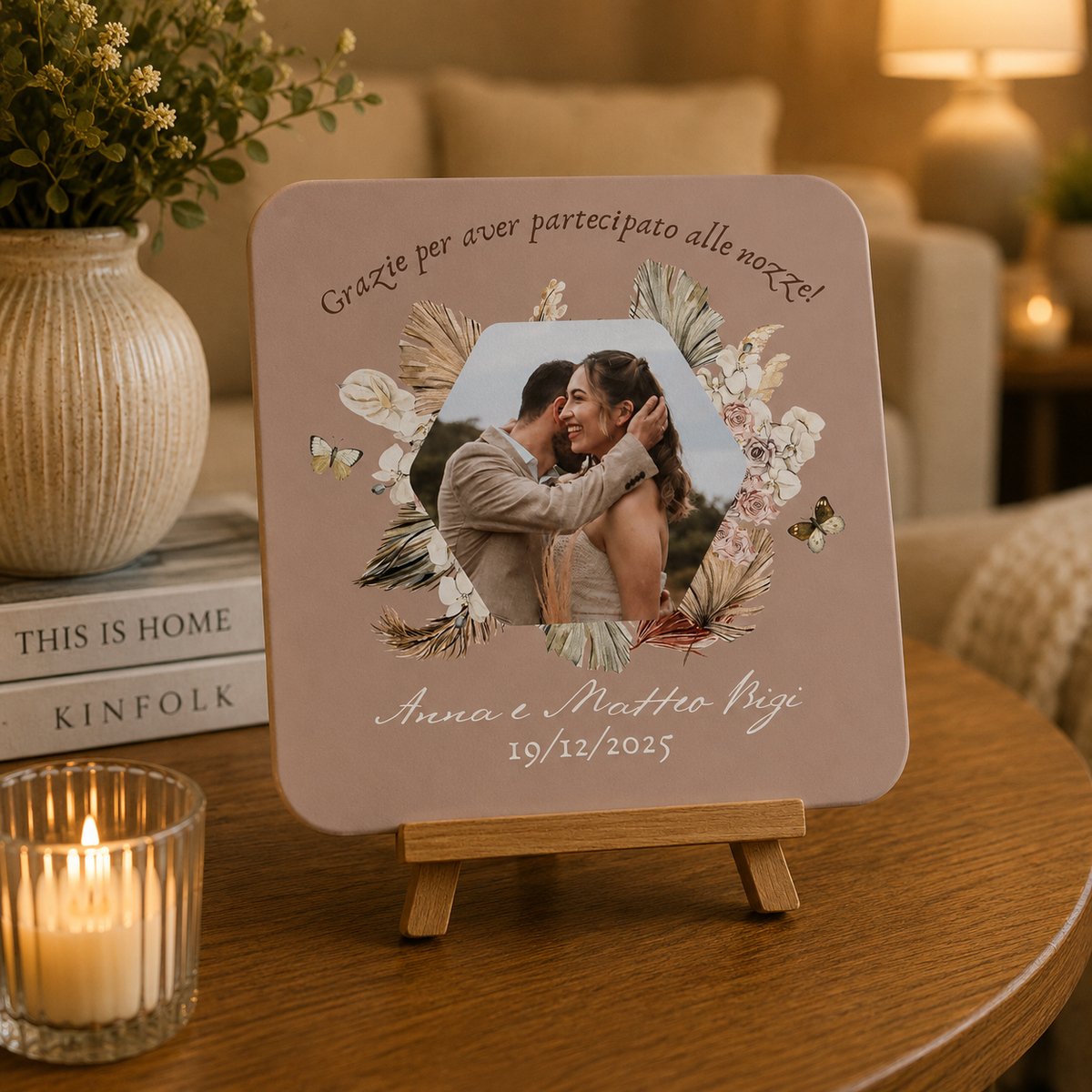 Boho Blush Wedding Memory Keepsake