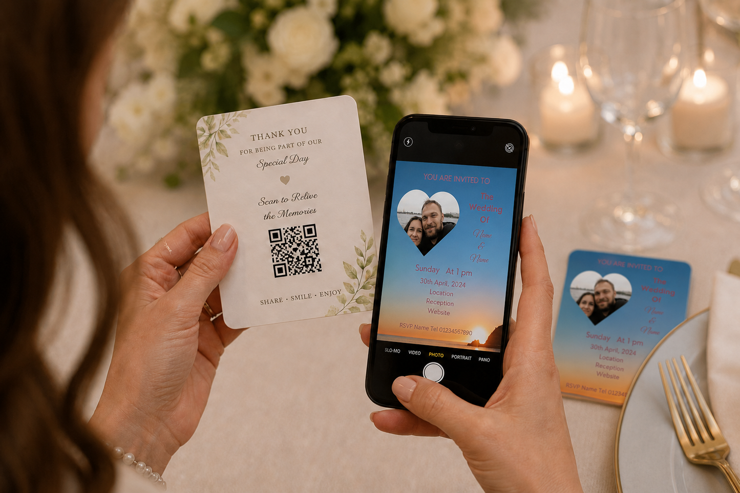 Sunset Romance Wedding Memory Keepsake