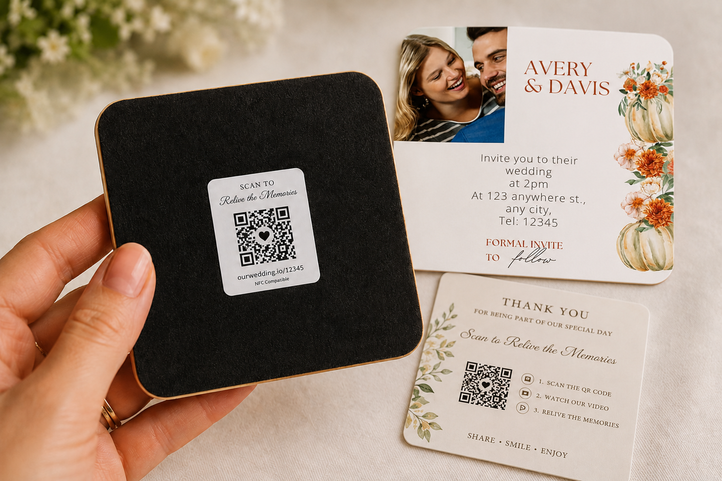Autumn Bloom Wedding Memory Keepsake