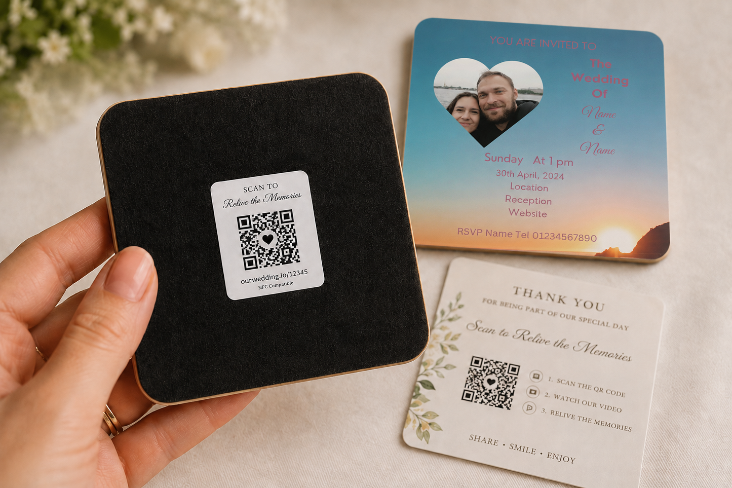 Sunset Romance Wedding Memory Keepsake