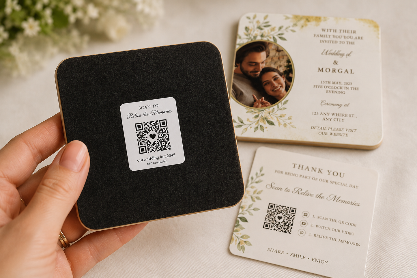 Floral Gold Personalised Memory Keepsake