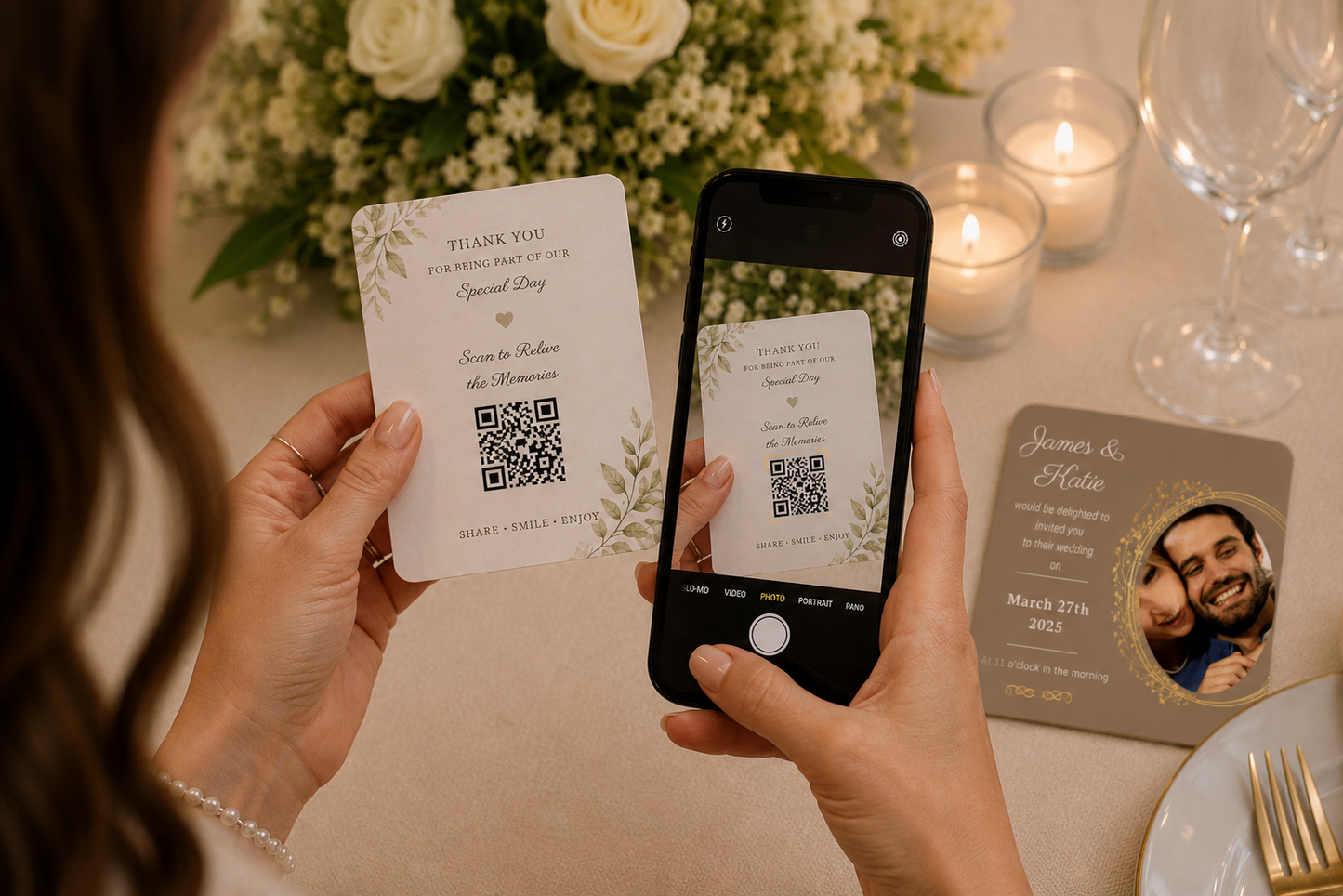 Taupe Elegance Wedding Memory Keepsake