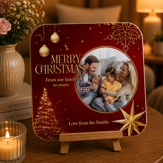 Luxury Christmas Family Keepsake Coaster