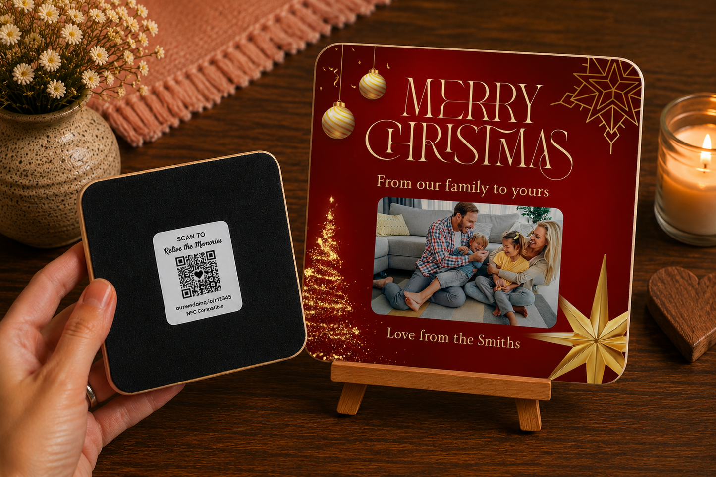 Luxury Christmas Family Keepsake Coaster
