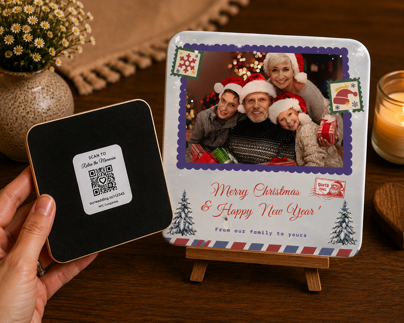 Vintage Santa Christmas Keepsake Coaster