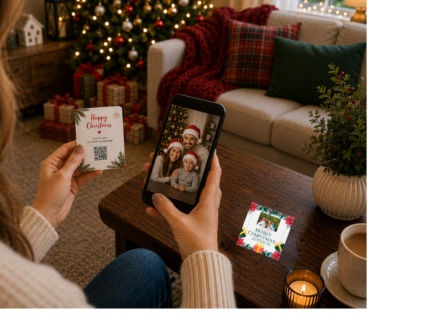 Festive Family Christmas Keepsake Coaster