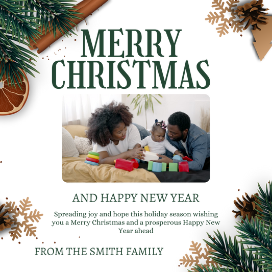 Elegant Christmas Family Keepsake Coaster
